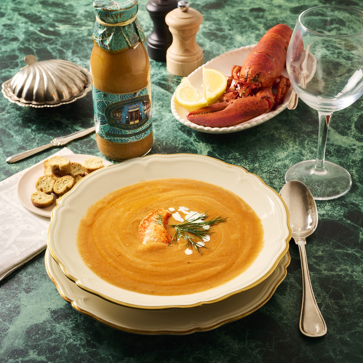 Soupe de homard au cognac