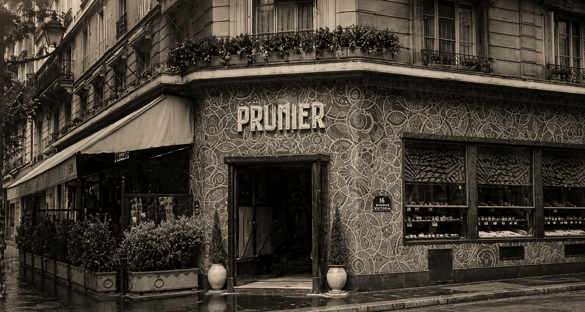 Fassade des Restaurants Prunier in Paris