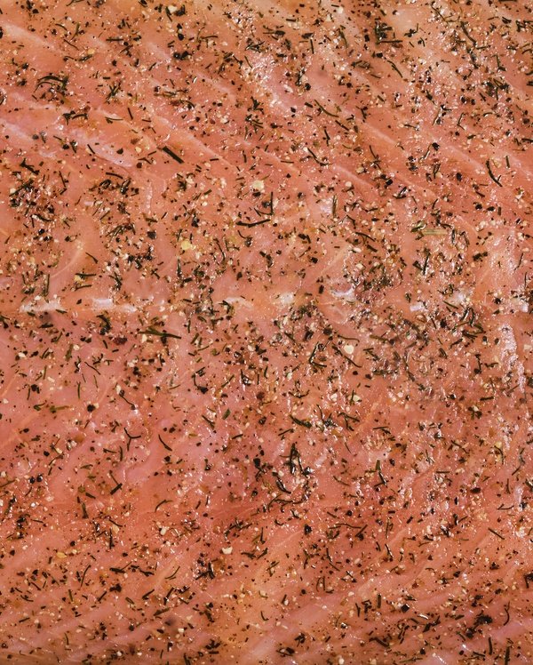 Whole Gravlax salmon, sliced Norway